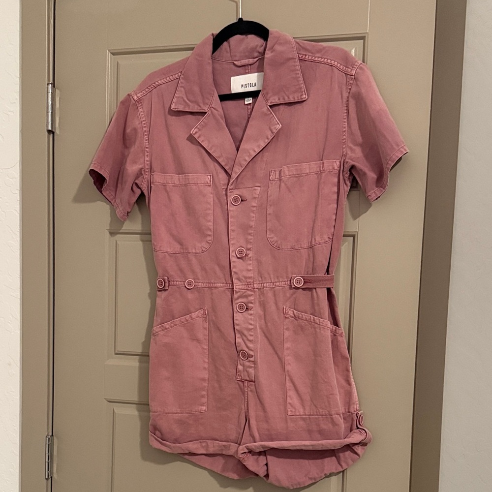 Pistola Parker Pink Short-Sleeve Jumpsuit
